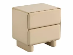 Sale Vente-unique mesita de noche con 2 cajones mdf lacado - AUNELA Beige
