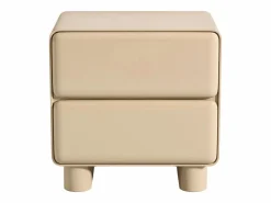 Sale Vente-unique mesita de noche con 2 cajones mdf lacado - AUNELA Beige