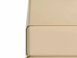 Sale Vente-unique mesita de noche con 2 cajones mdf lacado - AUNELA Beige