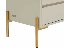 Outlet Mesita de noche con 2 cajones de MDF y metal y dorado - KORASA de Pascal Morabito Mesita De Noche