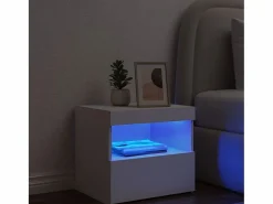 Clicnbuy Mesita de noche con luces LED 50x40x45 cm