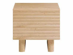 Mesita de noche conjunto de 2 con 1 puerta en MDF color natural - LUDIMA Mesita De Noche