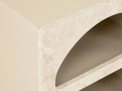 Vente-unique Mesita de noche conjunto de 2 con almacenamiento efecto mármol - LUELA Beige