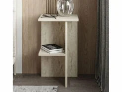 Outlet Calicosy Mesita de noche cuadrada con estante H60 cm - LERAY Beige