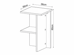 Outlet Calicosy Mesita de noche cuadrada con estante H60 cm - LERAY Beige