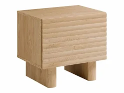 Mesita de noche de 1 puerta en MDF color natural - LUDIMA Mesita De Noche