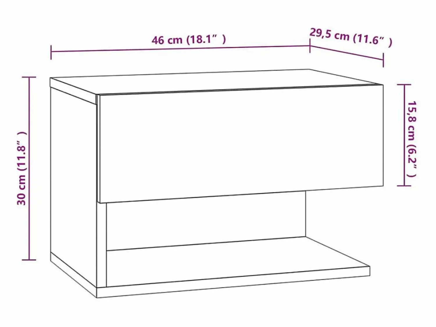 Discount Clicnbuy Mesita de noche de pared blanca Blanco