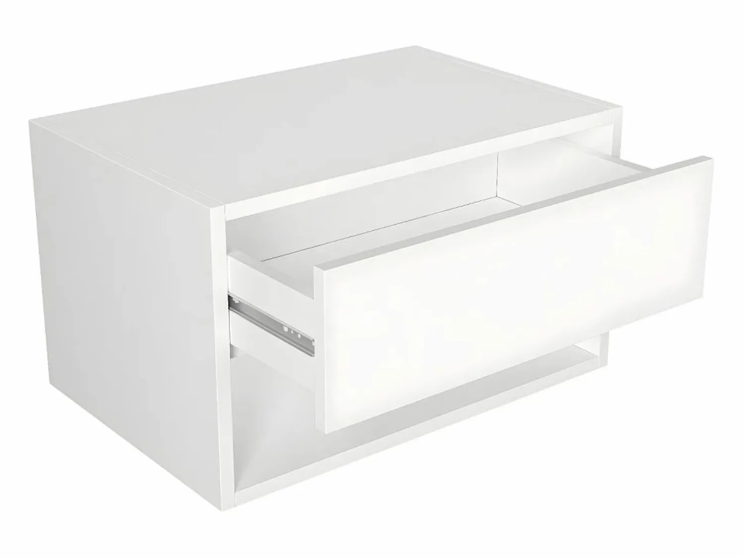 Hot Vente-unique Mesita de noche de pared RITAMI con 1 cajón y 1 estante, color Blanco