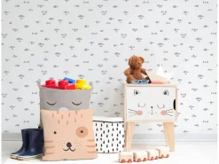Clearance Mesita de noche de pino infantil con dibujo de gato Muebles Niño