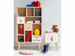 New Mesita de noche de pino infantil con dibujo de oso Muebles Niño