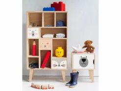 Best Mesita de noche de pino para niños con dibujo de cara de oso. Muebles Niño