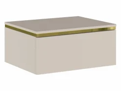 Vente-unique Mesita de noche flotante conjunto de 2 con 1 cajón y dorado - VUKIA de Pascal Morabito