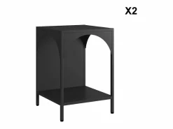 New Mesita de noche industrial de metal, set de 2 Muebles Niño