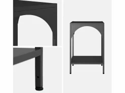 New Mesita de noche industrial de metal, set de 2 Muebles Niño