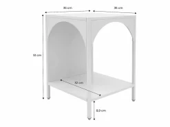 Sweeek Mesita de noche industrial de metal, set de 2 gris