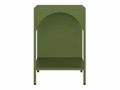 Sweeek Mesita de noche industrial de metal, set de 2 verde kaki