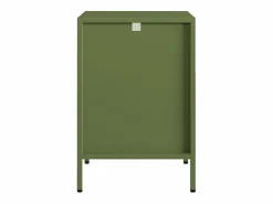 Sweeek Mesita de noche industrial de metal, set de 2 verde kaki