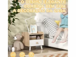 Online Mesita de noche infantil Drácena 1 compartimento + cajón +3A /natural 40x40x32,5 cm Muebles Niño