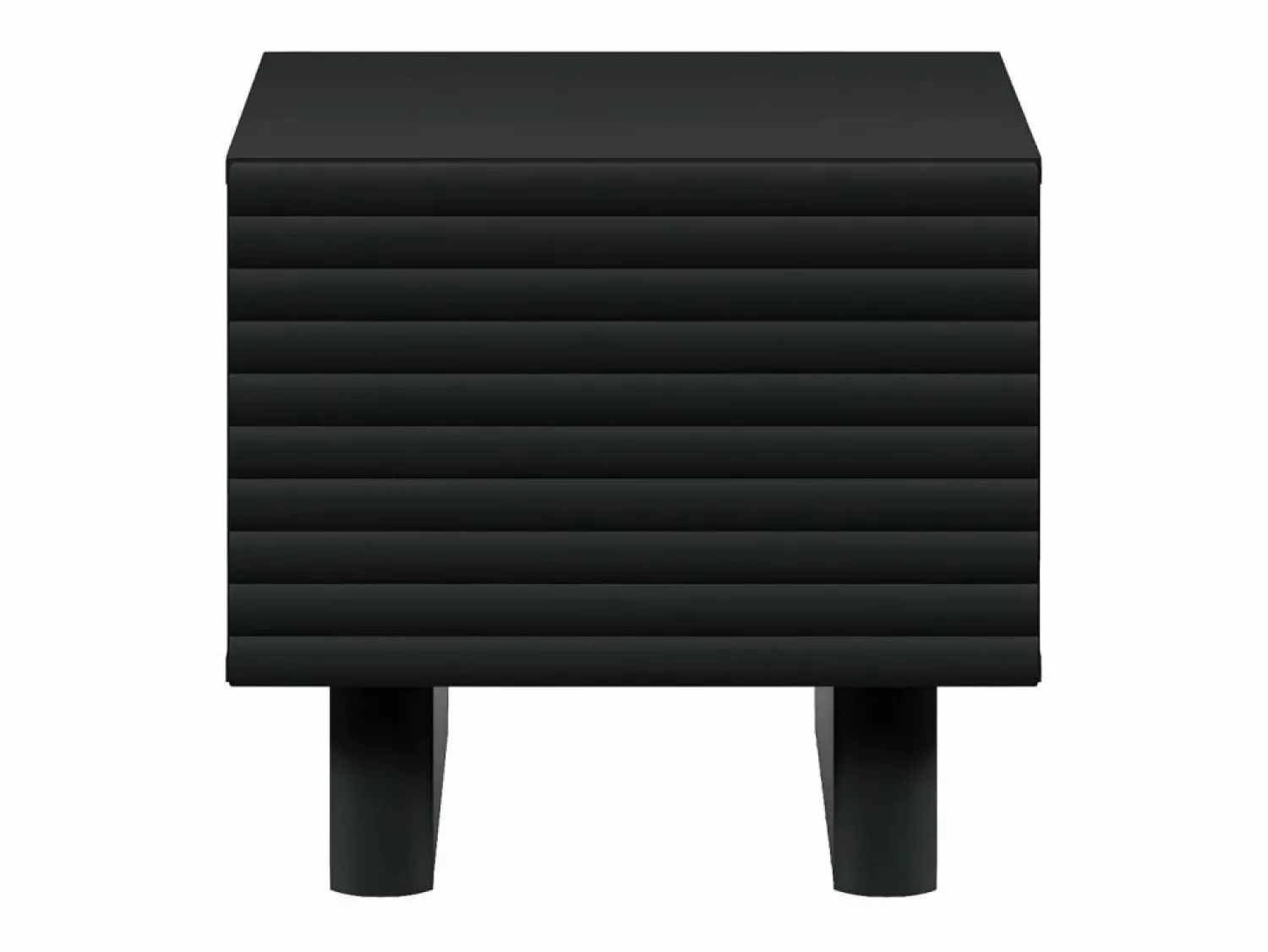 Vente-unique Mesita de noche, juego de 2 con 1 puerta en MDF - LUDIMA Negro