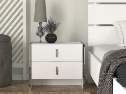 Online Vente-unique Mesita de noche, juego de 2 con 2 cajones, color - CADEBA Blanco