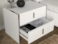 Online Vente-unique Mesita de noche, juego de 2 con 2 cajones, color - CADEBA Blanco