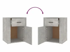 Clicnbuy Mesita de noche madera contrachapada hormigón 50x36x60 cm