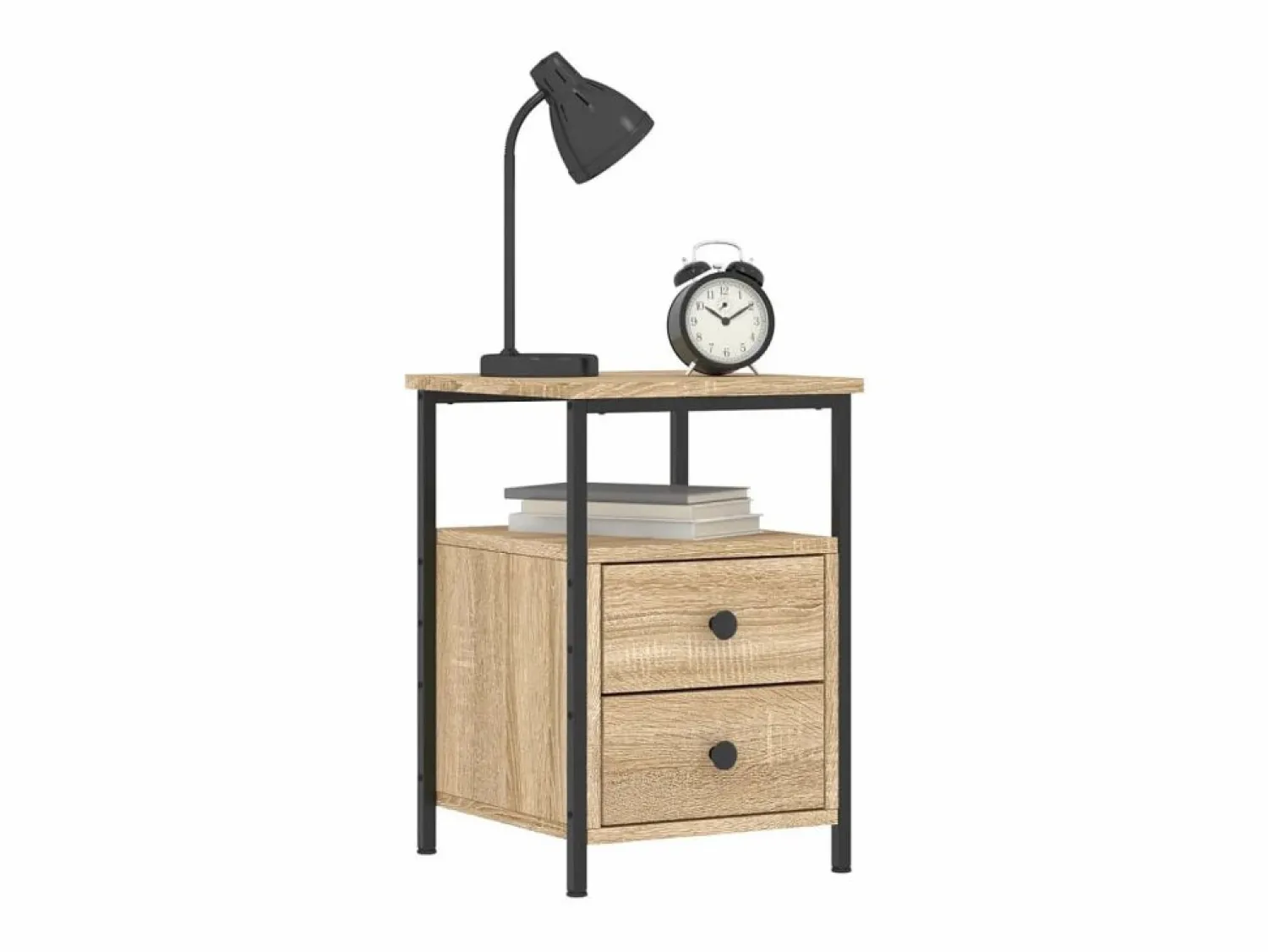 Hot Clicnbuy Mesita de noche madera de ingeniería roble Sonoma 34x35,5x50 cm Marru00f3n