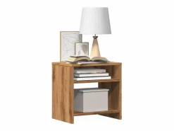 Clearance Clicnbuy Mesita de noche madera de ingeniería roble artisian 40x30x40 cm Marru00f3n