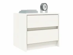 Clicnbuy Mesita de noche madera maciza de pino 40x31x35,5 cm Blanco