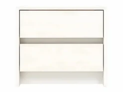Clicnbuy Mesita de noche madera maciza de pino 40x31x35,5 cm Blanco