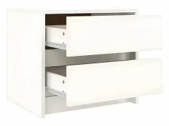 Clicnbuy Mesita de noche madera maciza de pino 40x31x35,5 cm Blanco
