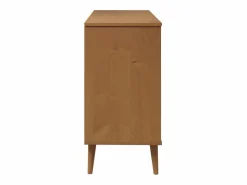 vidaxl Mesita de noche MOLDE madera maciza de pino marrón 113x40x80 cm