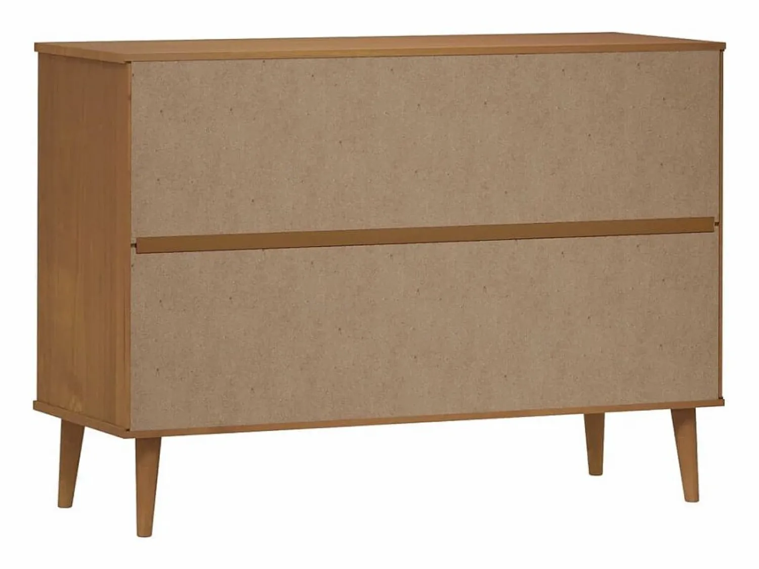 vidaxl Mesita de noche MOLDE madera maciza de pino marrón 113x40x80 cm