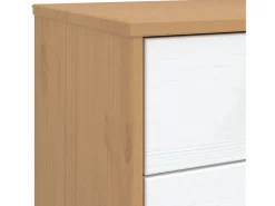 vidaxl Mesita de noche OLDEN madera maciza de pino y marrón