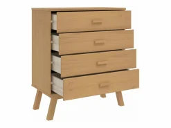 New vidaxl Mesita de noche OLDEN madera maciza de pino marrón Color natural claro