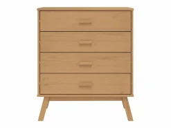 New vidaxl Mesita de noche OLDEN madera maciza de pino marrón Color natural claro