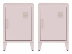 Sweeek Mesita industrial con 1 puerta, set de 2