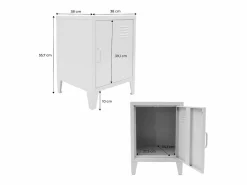 Sweeek Mesita industrial con 1 puerta, set de 2