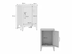 Clearance Sweeek Mesita industrial con 1 puerta, set de 2 gris Azul