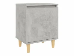 Clearance Mesita noche con patas madera maciza hormigón 40x30x50 cm Mesita De Noche