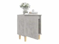 Clearance Mesita noche con patas madera maciza hormigón 40x30x50 cm Mesita De Noche