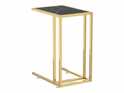 Sale Mesita ordenador vidrio transparente negro mármol 50x35x65cm Mesa Auxiliar