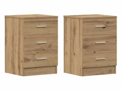 Clicnbuy Mesitas de noche 2 unidades madera roble artisan 38x35x55 cm