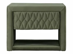 Vente-unique Mesitas de noche Conjunto de 2 con 1 cajón y 1 estante Terciopelo oliva - DANIELE