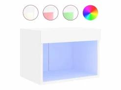 Clicnbuy Mesitas de noche de pared con luces LED 2 unidades
