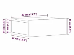 vidaxl Mesitas de noche flotantes 2 uds madera ingeniería Blanco