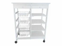 Meyvaser - Carro de cocina verdulero Doble con 4 Cestas 4 Baldas Y 2 Cajones Color 85 x 67 x 37 Cm