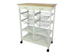 Meyvaser - Carro de Cocina de Cocina con Ruedas con 4 cestas extraíbles 4 bandejas y 2 cajones Oporto 8 Color 87x 67 x 37 Cm