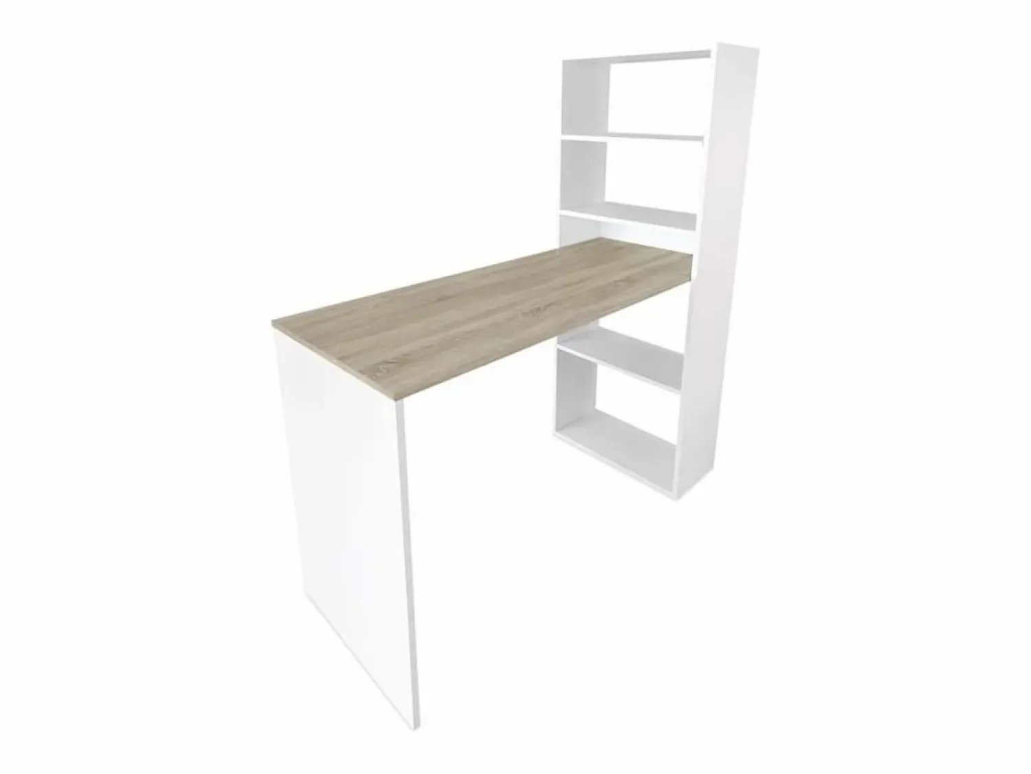 Meyvaser - Mesa de Ordenador,Mesa Escritorio con Estanteria Reversible, Medidas: 122 cm (Ancho) x 50 cm (Fondo) x140 cm (Alto) Color y Cambrian