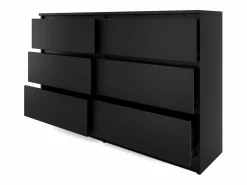 TOPESHOP MILAN - Cómoda grande de 6 cajones - 30x120x77 - estilo escandinavo - mueble de almacenamiento